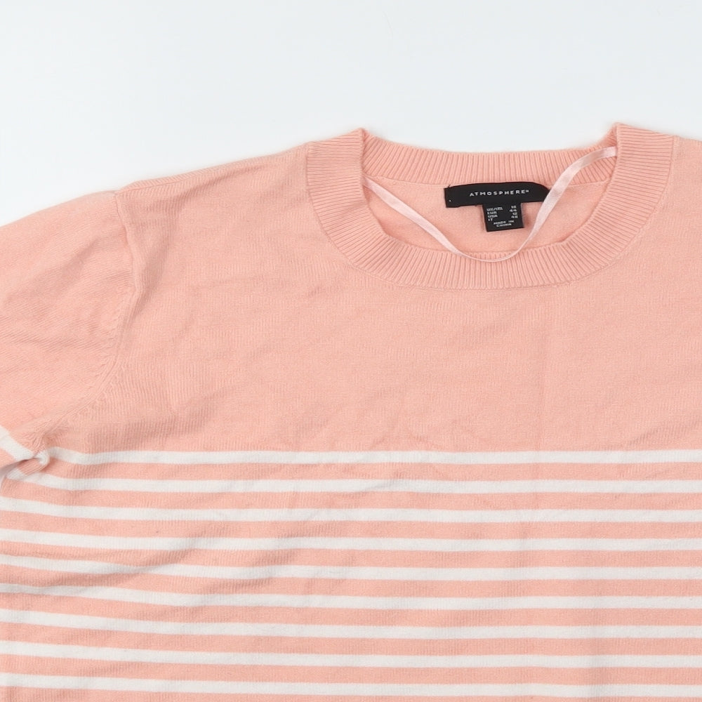 Primark Womens Pink Striped  Pullover Jumper Size 16