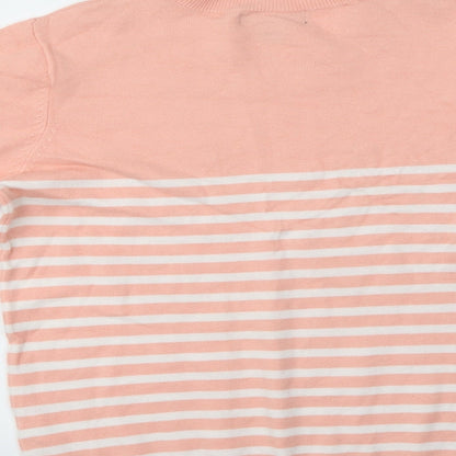 Primark Womens Pink Striped  Pullover Jumper Size 16