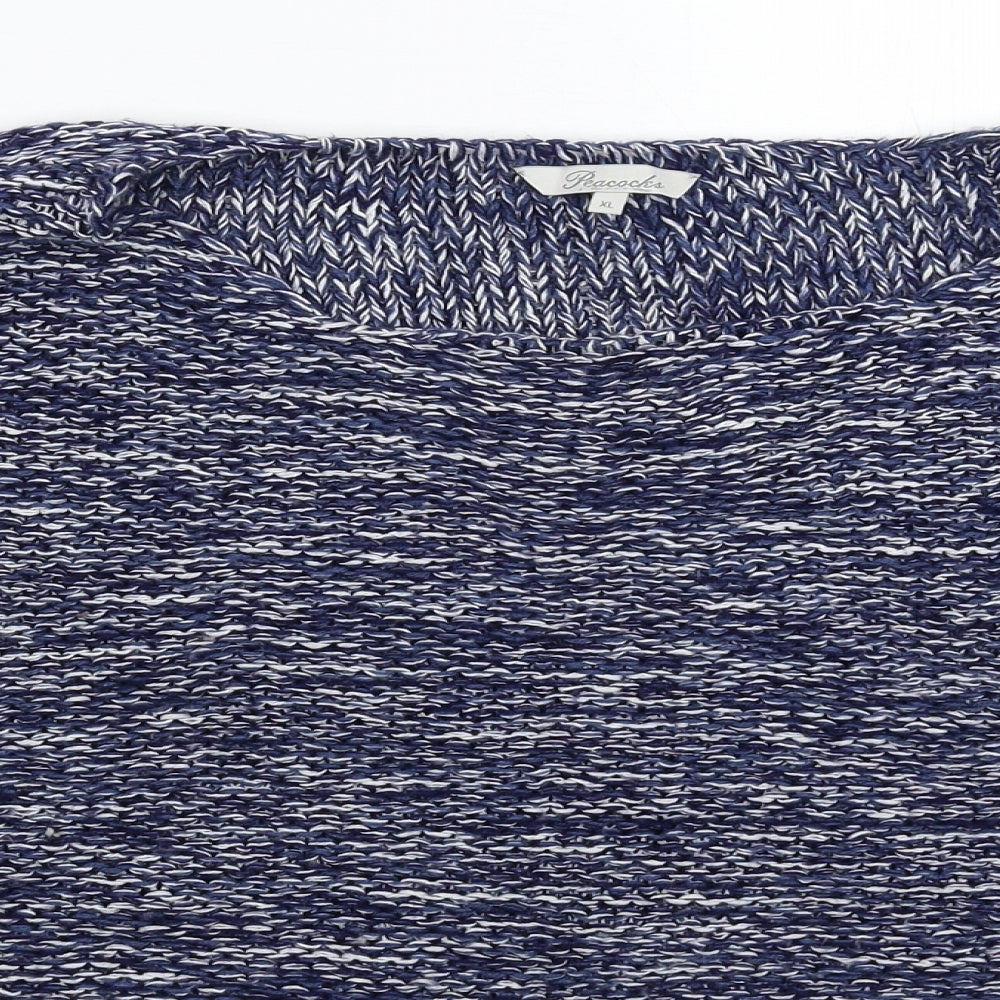 Peacocks Womens Blue  Knit Pullover Jumper Size XL  - Oversized