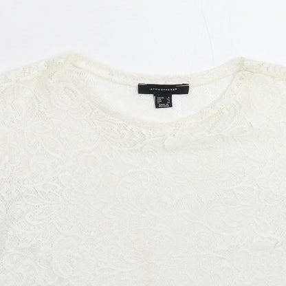 Atmosphere Womens White  Lace Basic Blouse Size 4