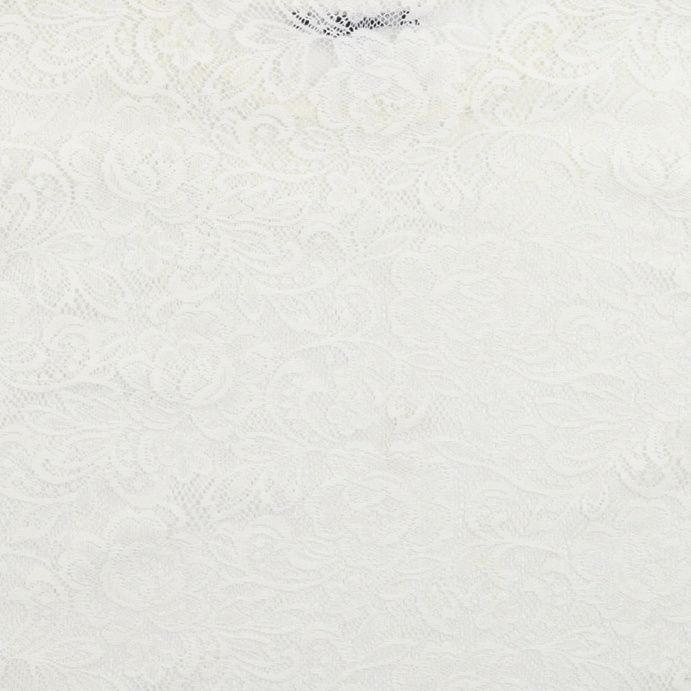 Atmosphere Womens White  Lace Basic Blouse Size 4
