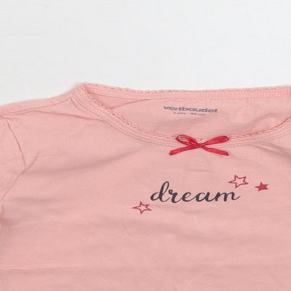 Vertbaudet Girls Pink   Basic T-Shirt Size 3 Years