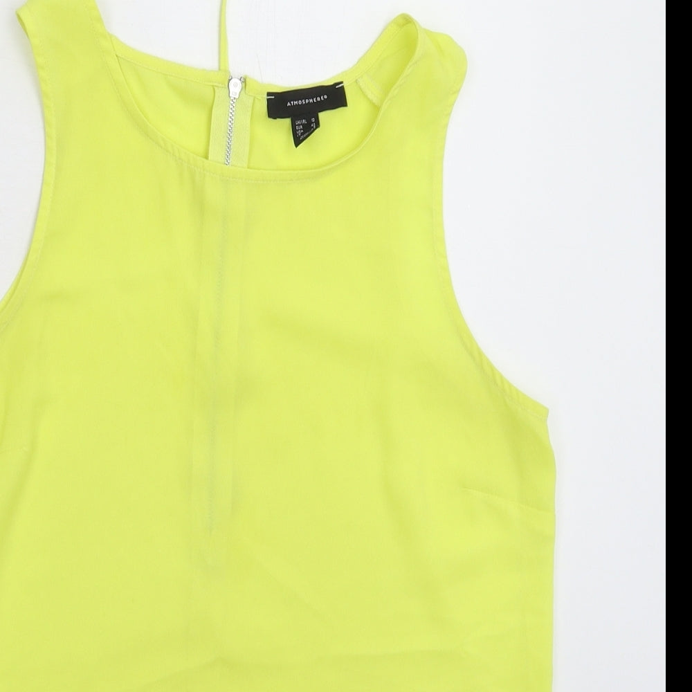 Atmosphere Womens Yellow  Satin Basic Tank Size 12