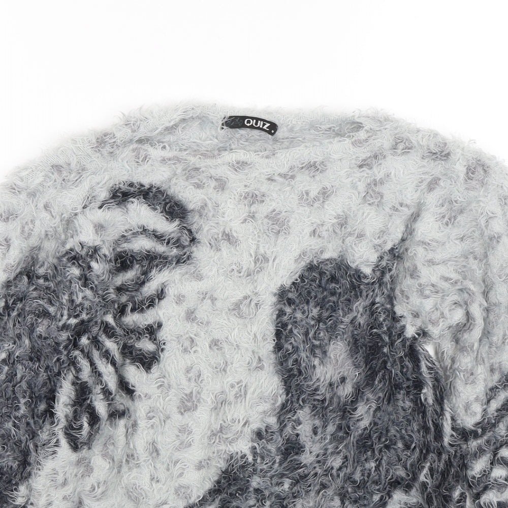 Womens UK Size M Quiz Grey Pullover Jumper