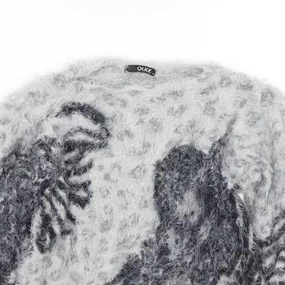 Womens UK Size M Quiz Grey Pullover Jumper
