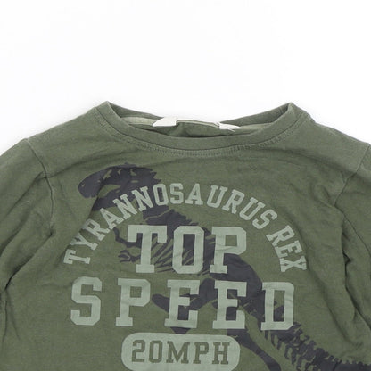 H&M Boys Green   Basic T-Shirt Size 2-3 Years  - Dinosaur
