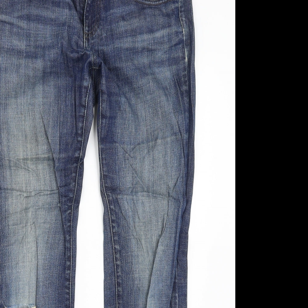 M&S Womens Blue  Denim Straight Jeans Size 10 L27 in