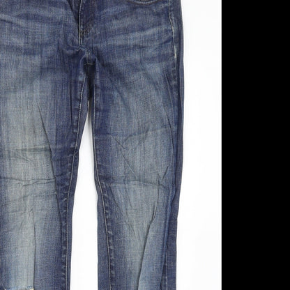 M&S Womens Blue  Denim Straight Jeans Size 10 L27 in