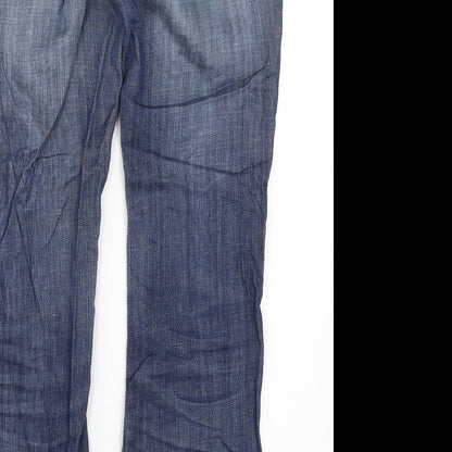 M&S Womens Blue  Denim Straight Jeans Size 10 L27 in