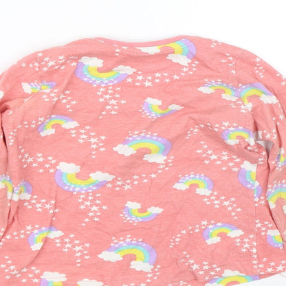 Studio Girls Pink   Basic T-Shirt Size 5-6 Years  - Rainbow