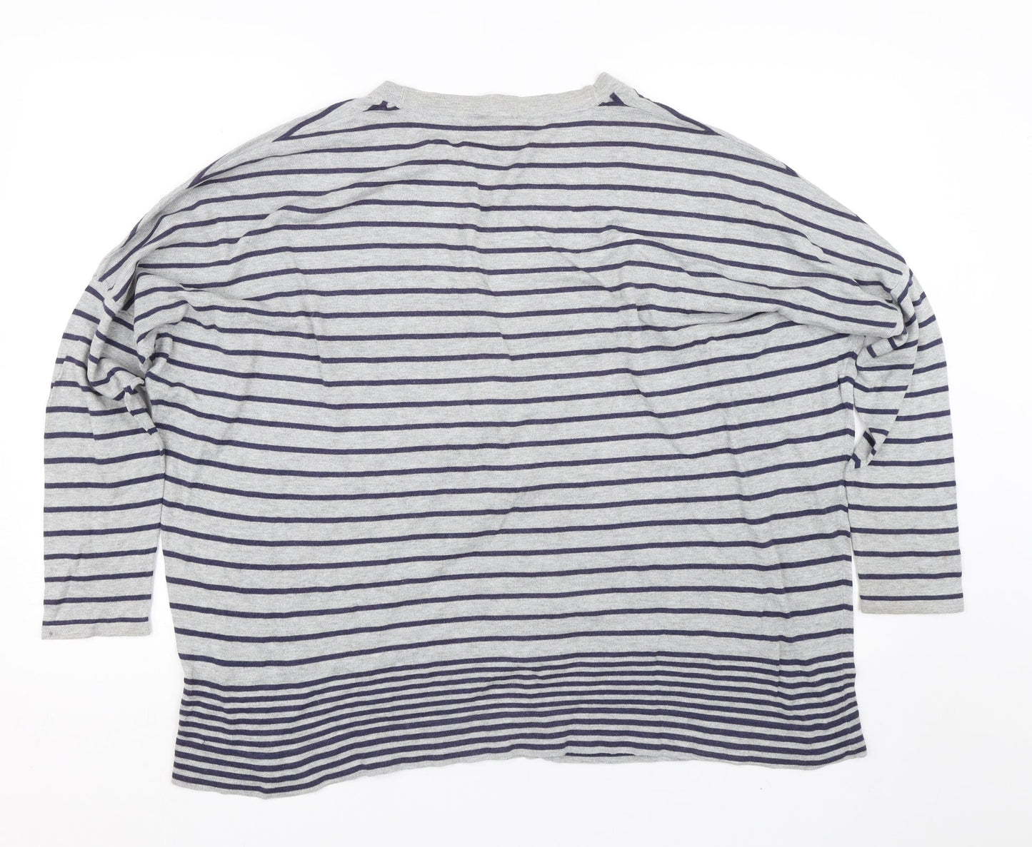 EAST Womens Grey Striped  Cardigan Jumper Size M