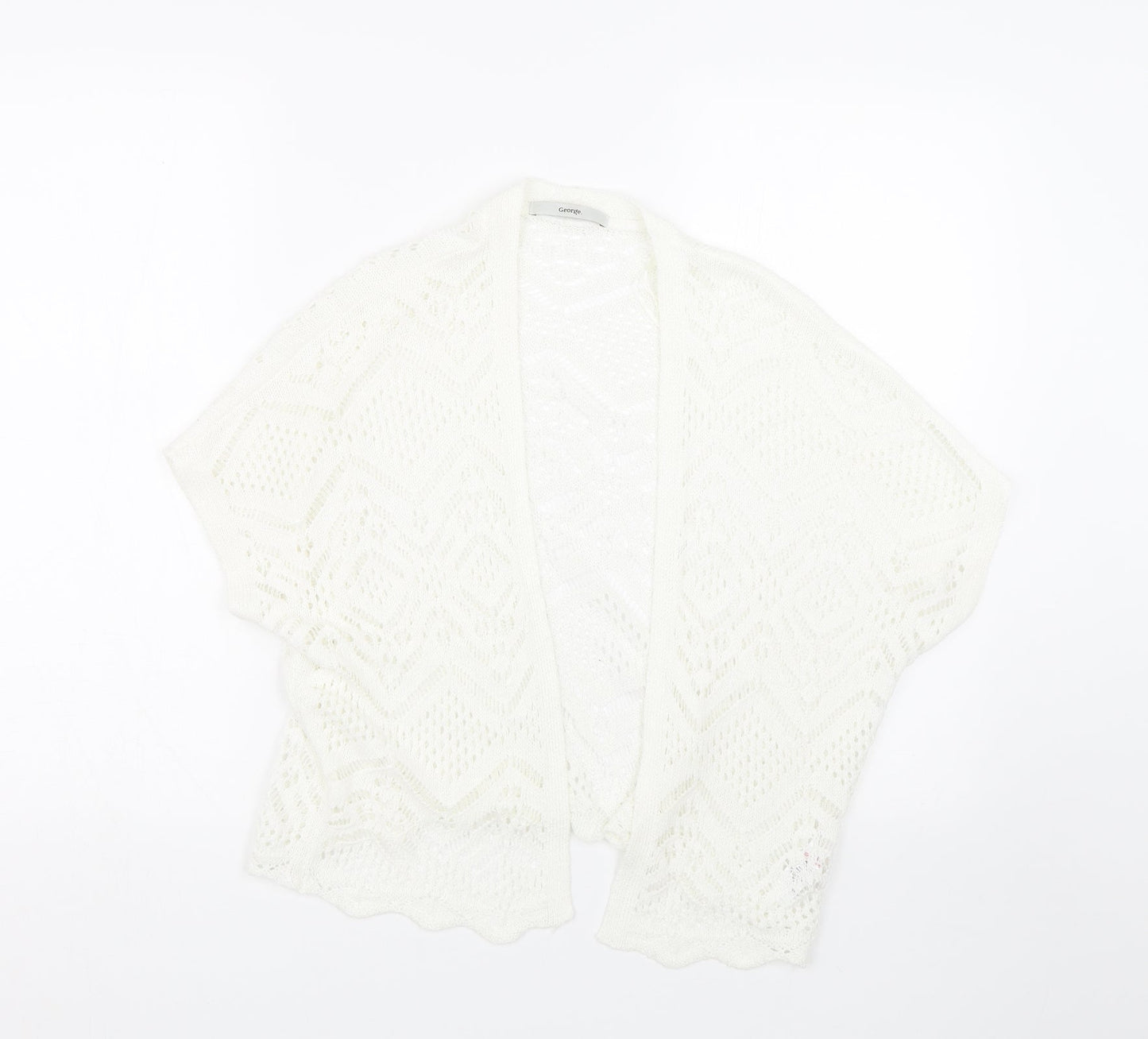 George Womens White   Cape Jumper Size S