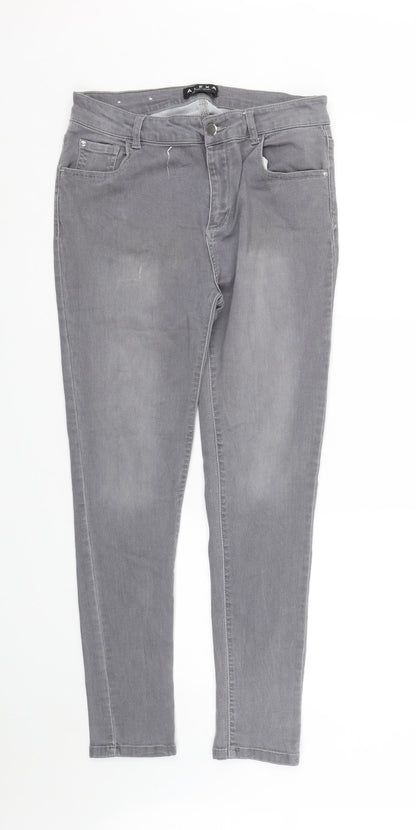 Peacocks Womens Grey   Skinny Jeans Size 14 L28 in