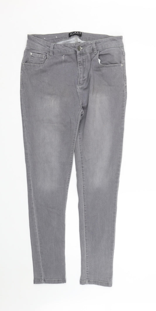 Peacocks Womens Grey   Skinny Jeans Size 14 L28 in