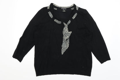 Womens UK Size 16 Debenhams Black Pullover Jumper