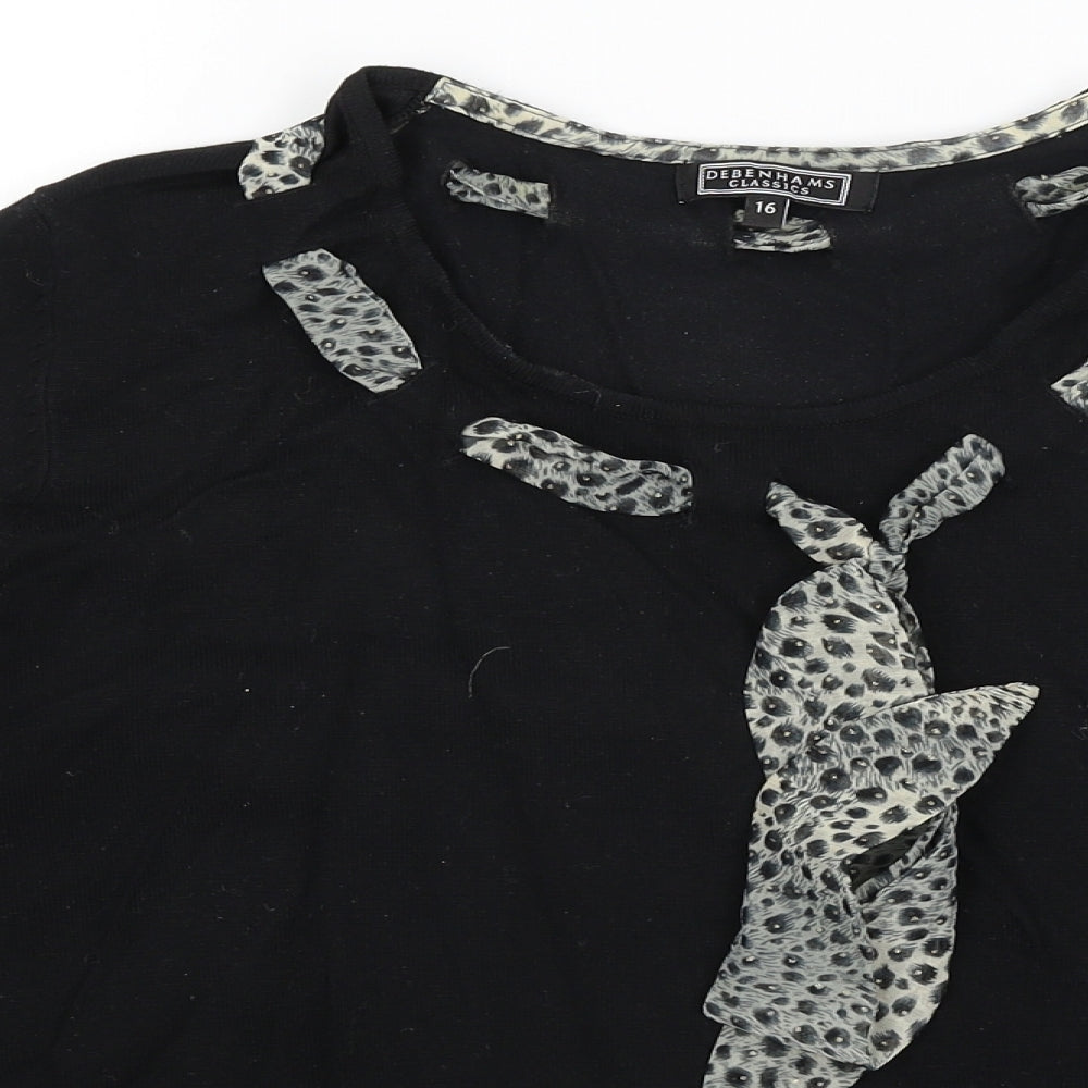 Womens UK Size 16 Debenhams Black Pullover Jumper
