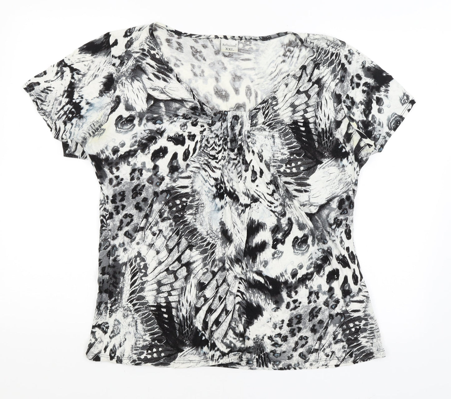 Womens UK Size 2XL Reflections White Basic T-Shirt