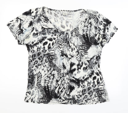 Womens UK Size 2XL Reflections White Basic T-Shirt