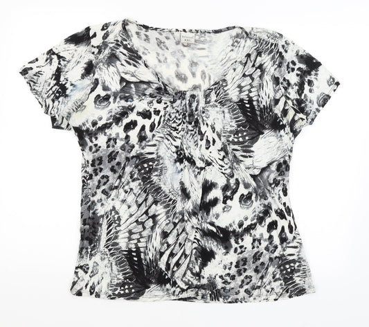 Womens UK Size 2XL Reflections White Basic T-Shirt