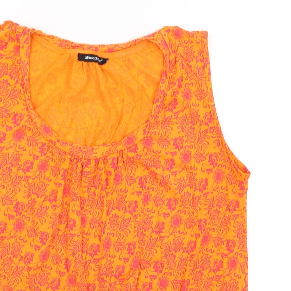 Atmosphere Womens Orange Paisley  Basic Blouse Size 16