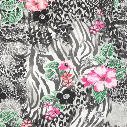 Canda Womens Black Animal Print  Full Zip Jumper Size M