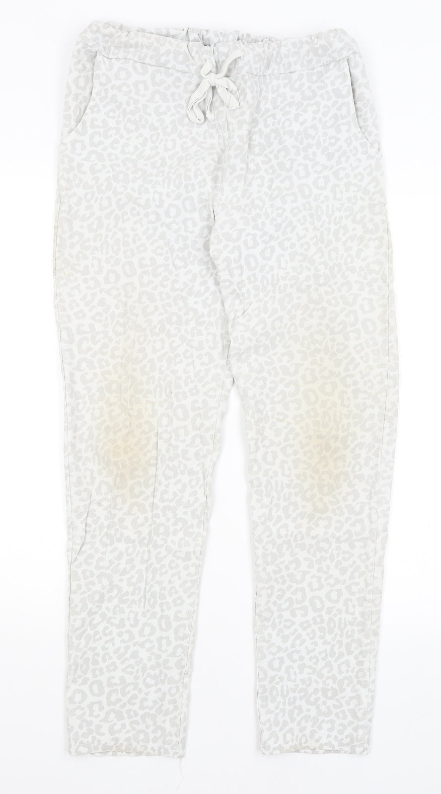 Womens UK Size S Moda Regular Fit  White Trousers