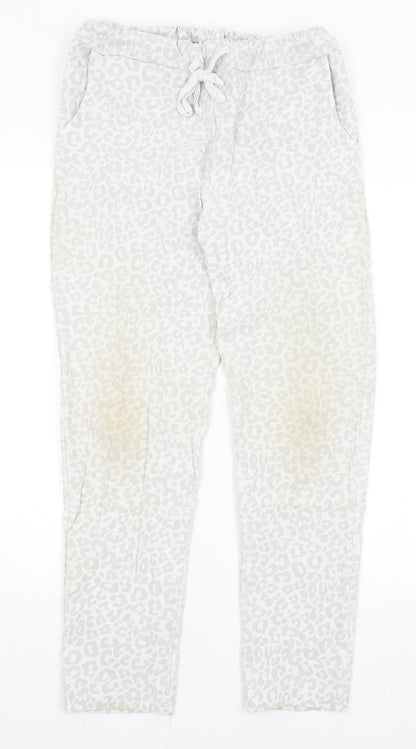 Womens UK Size S Moda Regular Fit  White Trousers
