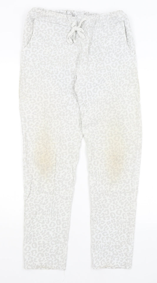 Womens UK Size S Moda Regular Fit  White Trousers