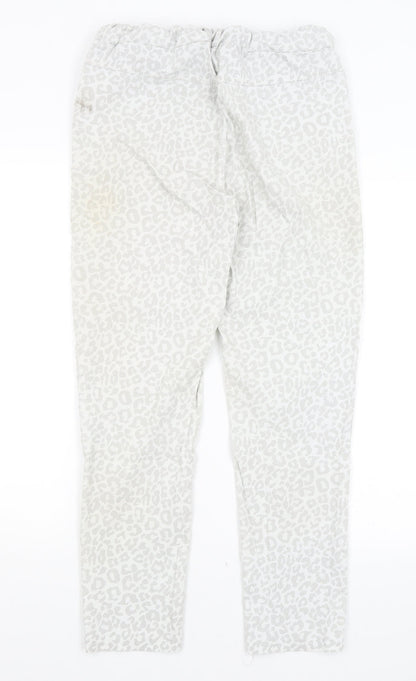 Womens UK Size S Moda Regular Fit  White Trousers