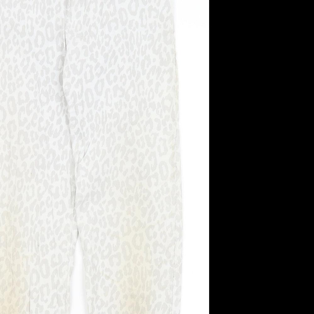 Womens UK Size S Moda Regular Fit  White Trousers