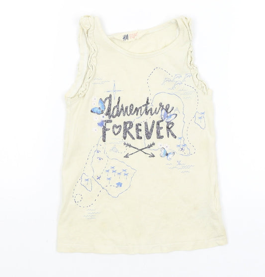 H&M Girls Yellow   Basic Tank Size 5-6 Years  - Adventure Forever