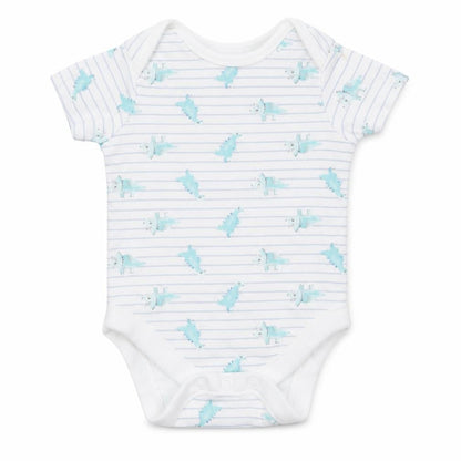 George Baby White Striped  Romper One-Piece Size 3-6 Months  - Dinosaurs