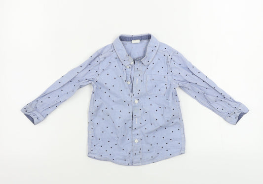 H&M  Boys Blue   Basic Button-Up Size 2 Years  - Star pattern