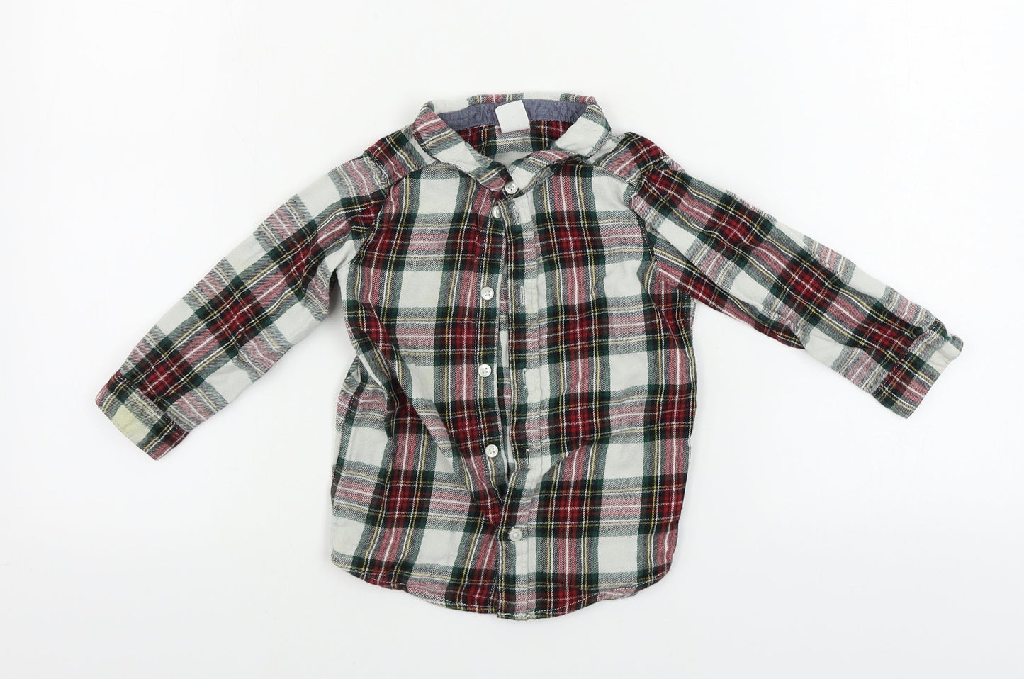 H&M  Boys White Check  Basic Button-Up Size 2 Years