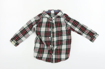 H&M  Boys White Check  Basic Button-Up Size 2 Years