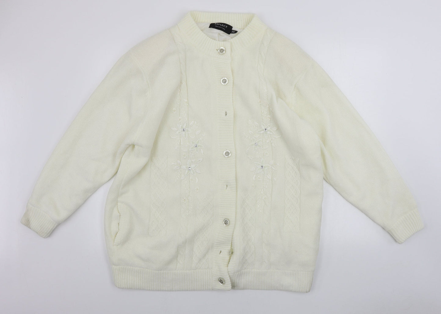Womens UK Size XL Reflect Ivory Cardigan Jumper