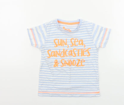 Preworn  Boys Blue Striped  Camisole T-Shirt Size 18-24 Months