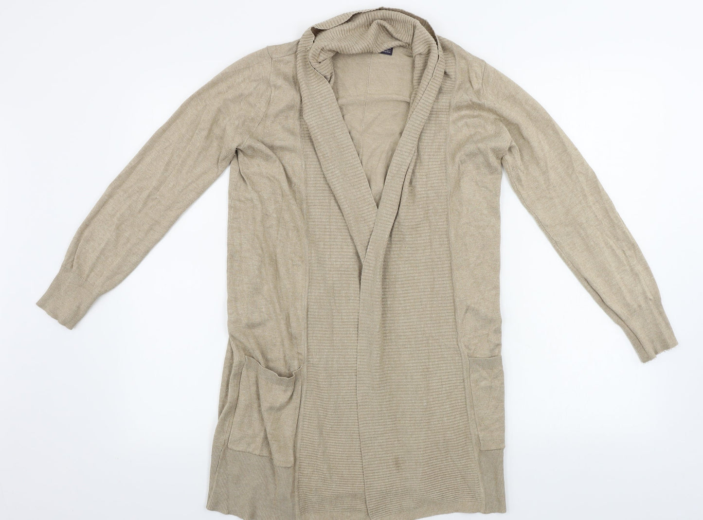 Womens UK Size XS Marks and Spencer Beige Cardigan Jumper