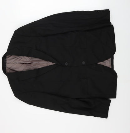 Mens UK Size 38 Cedar Wood State Regular Black Suit Jacket