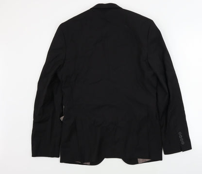 Mens UK Size 38 Cedar Wood State Regular Black Suit Jacket