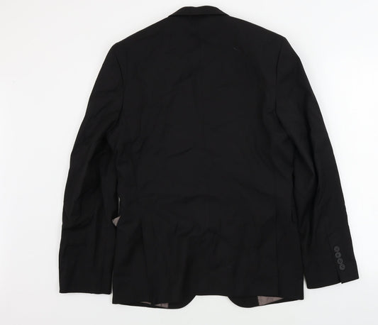 Mens UK Size 38 Cedar Wood State Regular Black Suit Jacket