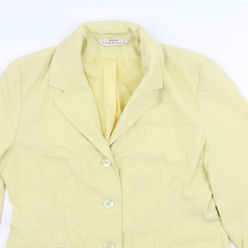 Classics Womens Yellow   Jacket Blazer Size 12