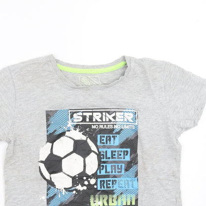 Matalan Boys Grey   Basic T-Shirt Size 10 Years  - Football