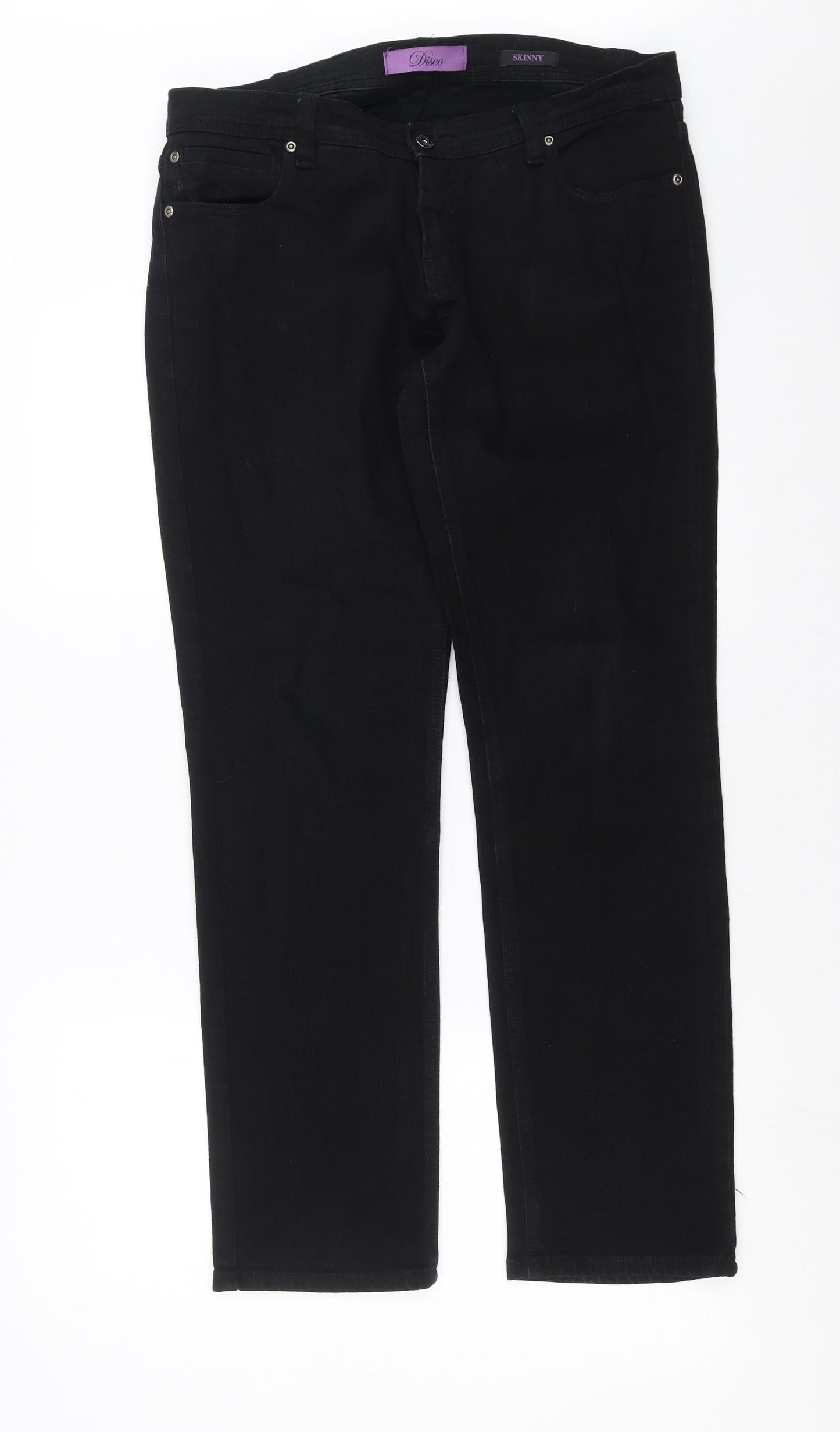 Womens UK Size 14 Disco Regular Fit Skinny Black Jeans