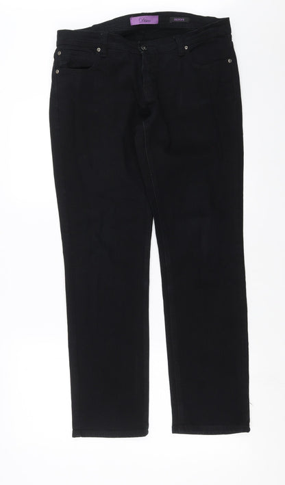 Womens UK Size 14 Disco Regular Fit Skinny Black Jeans