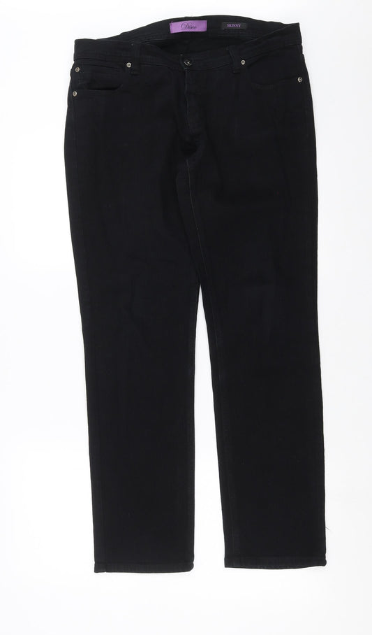 Womens UK Size 14 Disco Regular Fit Skinny Black Jeans