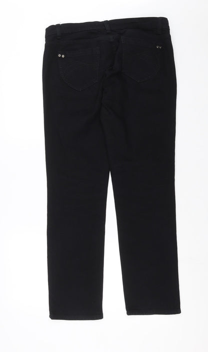 Womens UK Size 14 Disco Regular Fit Skinny Black Jeans