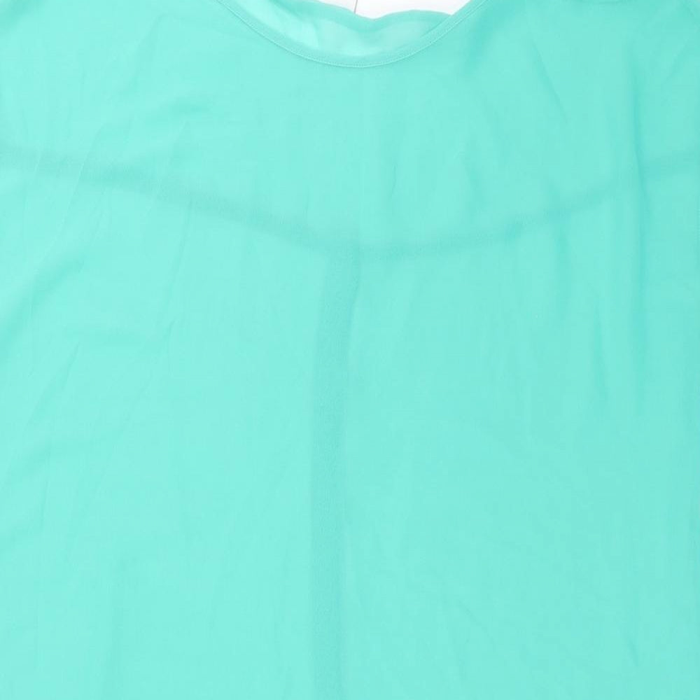 Womens UK Size M VILA Green Basic Blouse