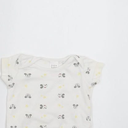 Zara Baby Baby White   Babygrow One-Piece Size 0-3 Months  - Mickey mouse