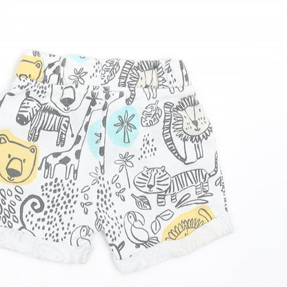 Marks and Spencer Baby White    Trousers Size 0-3 Months  - animals